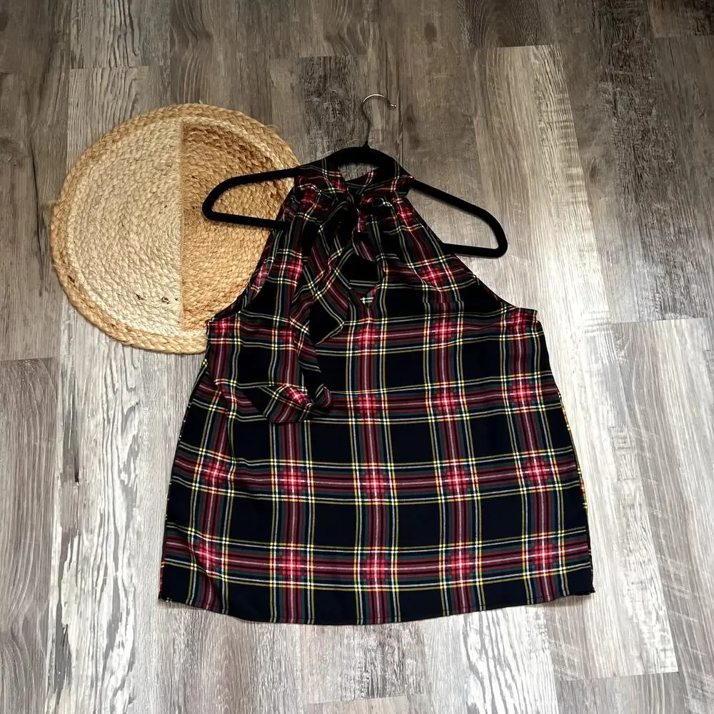 J. CREW Stewart Tartan Plaid Halter Top